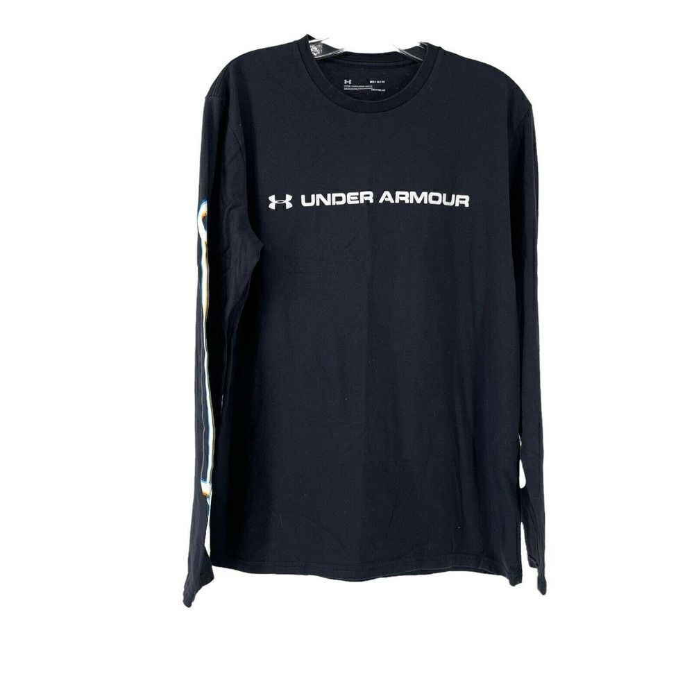 Under Armour T-Shirt Prism Long Sleeve Black Womens Size M Active Wear Loose Fit